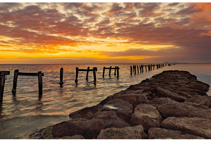 Модульная картина Закат на берегу океана | купить картину в Калининграде Модульная картина Закат на берегу океана